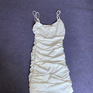 Lucy In the Sky - Breakaway Sparkling Ruched Bodycon in White